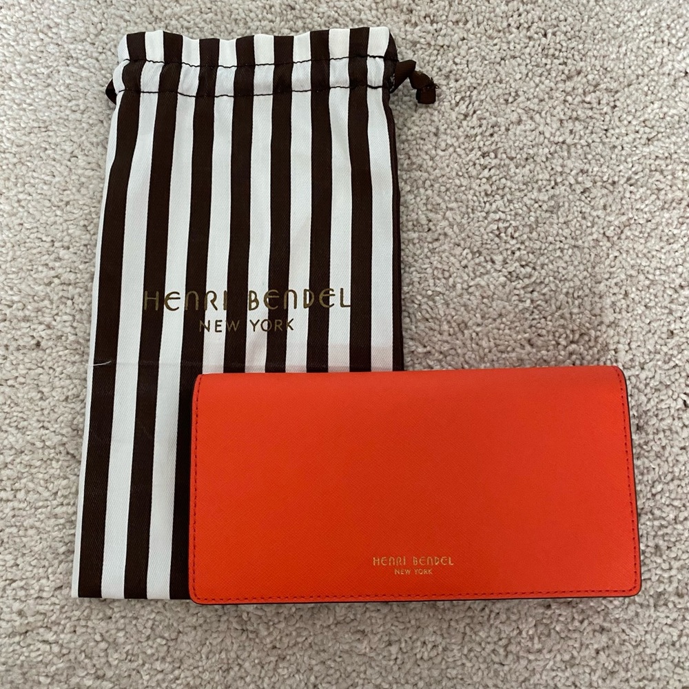 Henri Bendel West 57th Kangaroo Wallet - Orange/Pink